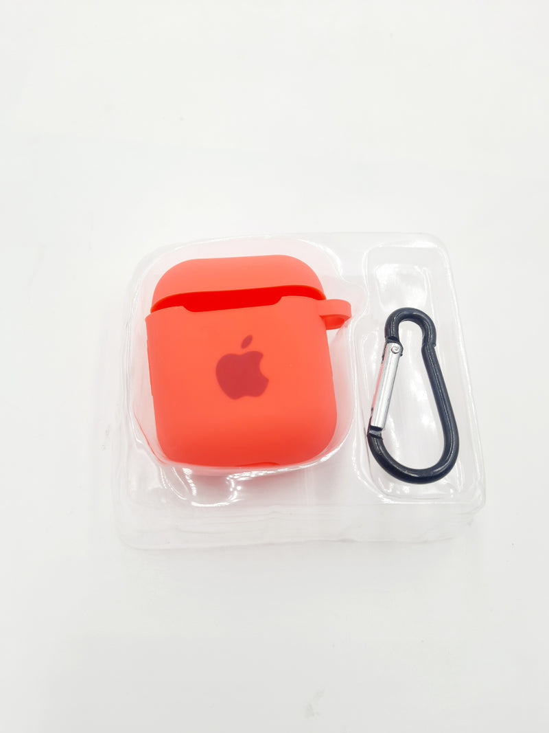 Estuche Forro Protector Silicona AirPods 1/2 Gen caja + Clip