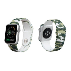 Pulso Correa Sport  Silicona Para Apple Watch Iwatch 40 Mm y SE - camuflado verde militar