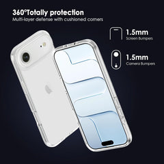 COMBO Funda + Vidrio - Carcasa Protectora  2 En 1 Tpu Y Pc 360° Antigolpes  Para iPhone 17  Air