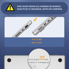 Carcasa Cuero Pu Marmol Macbook Pro 14 M5 A3426 A3427 año 2026
