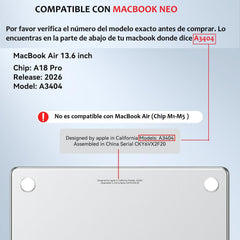 Protector Apoya Manos Macbook Neo 13 A18 Pro A3404  2026 Palmguard