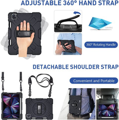 Estuche 360º Antigolpe 3 Capas iPad 11" A16 2025 A3354 A3355 A3356  +base+correa