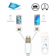 Cable USB  2 en 1 Android iPhone Micro usb Lightning