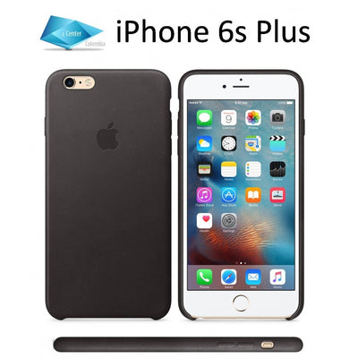 Carcasa Cuero Forro iPhone 6 Plus 6S Plus con Manzana Caja