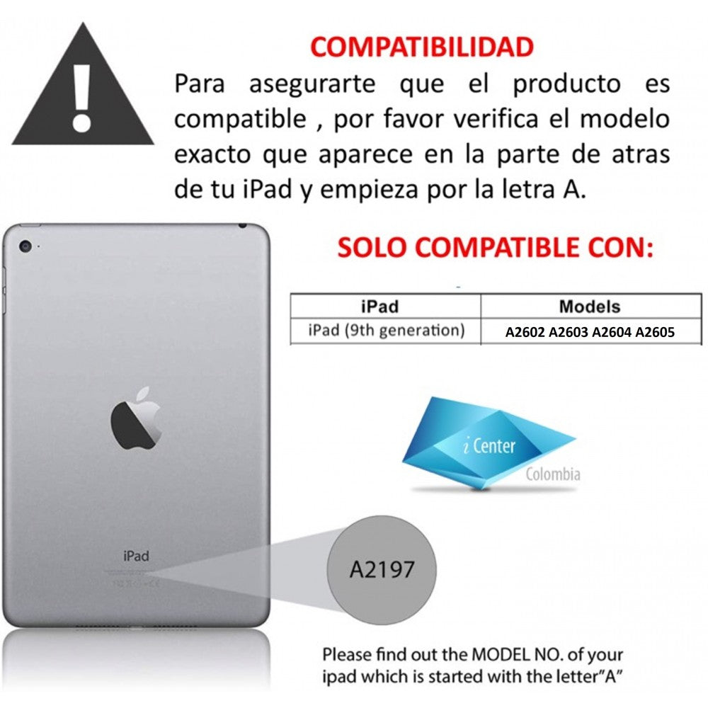 Case Teclado iPad 9 10.2  Inalámbrico Español 2021