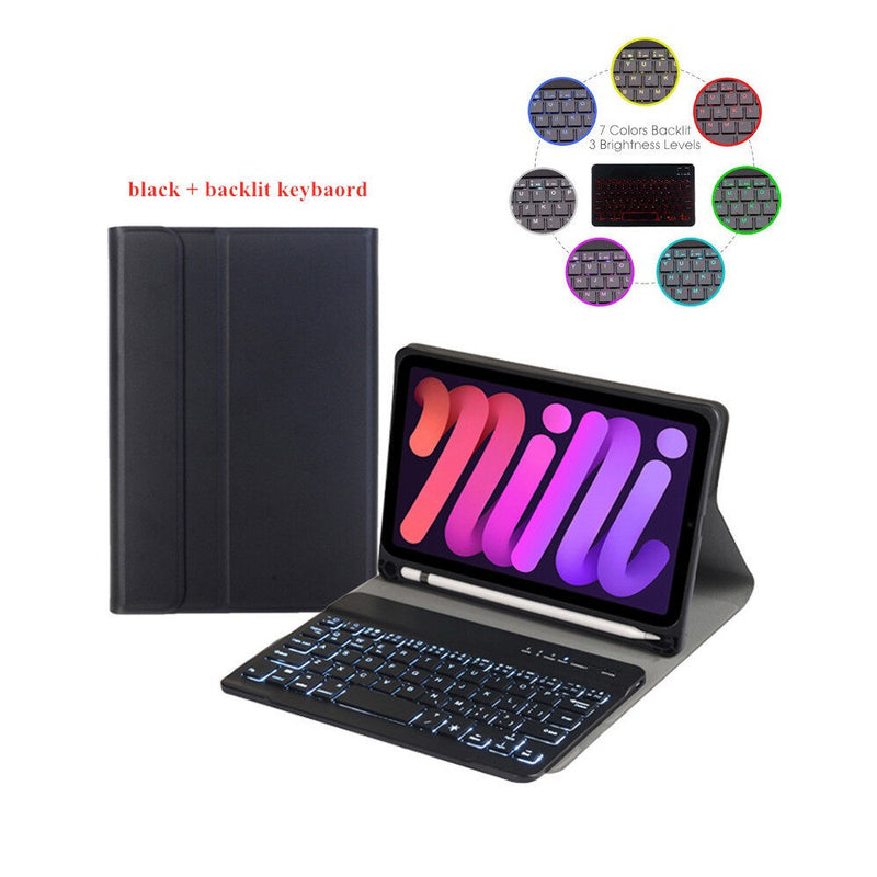 Case Teclado iPad Mini 6 Mini 7  español bluetooth ranura lapiz