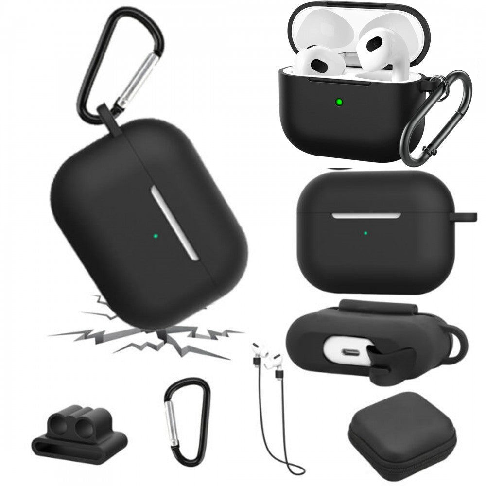 Combo 5 En 1 AirPods Pro Estuche Forro Protector Silicona – iCenter Colombia