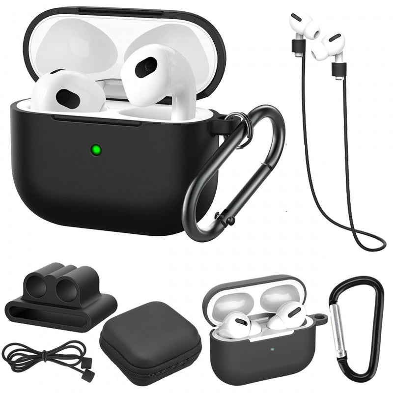 Combo 5 En 1 AirPods 3 Gen 2021 Estuche Protector Silicona