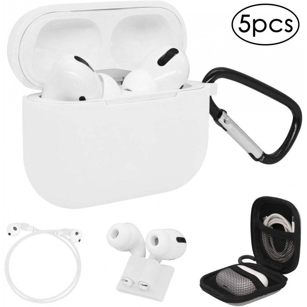 Combo 5 En 1 AirPods Pro Estuche Forro Protector Silicona