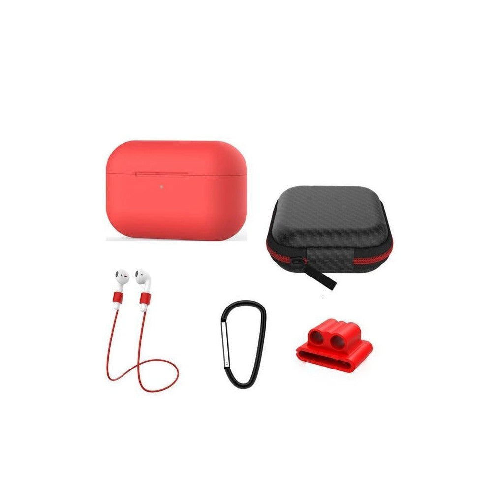 Combo 5 En 1 AirPods Pro Estuche Forro Protector Silicona