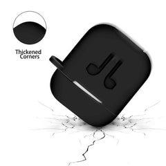 Estuche Forro Protector Silicona AirPods 1/2 Gen caja + Clip
