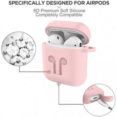 Estuche Forro Protector Silicona AirPods 1/2 Gen caja + Clip