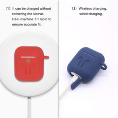 Estuche Forro Protector Silicona AirPods 1/2 Gen caja + Clip