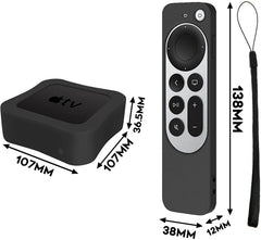 Combo Estuche Apple Tv 4k 2021 Forro Antigolpe Control + Cuerda
