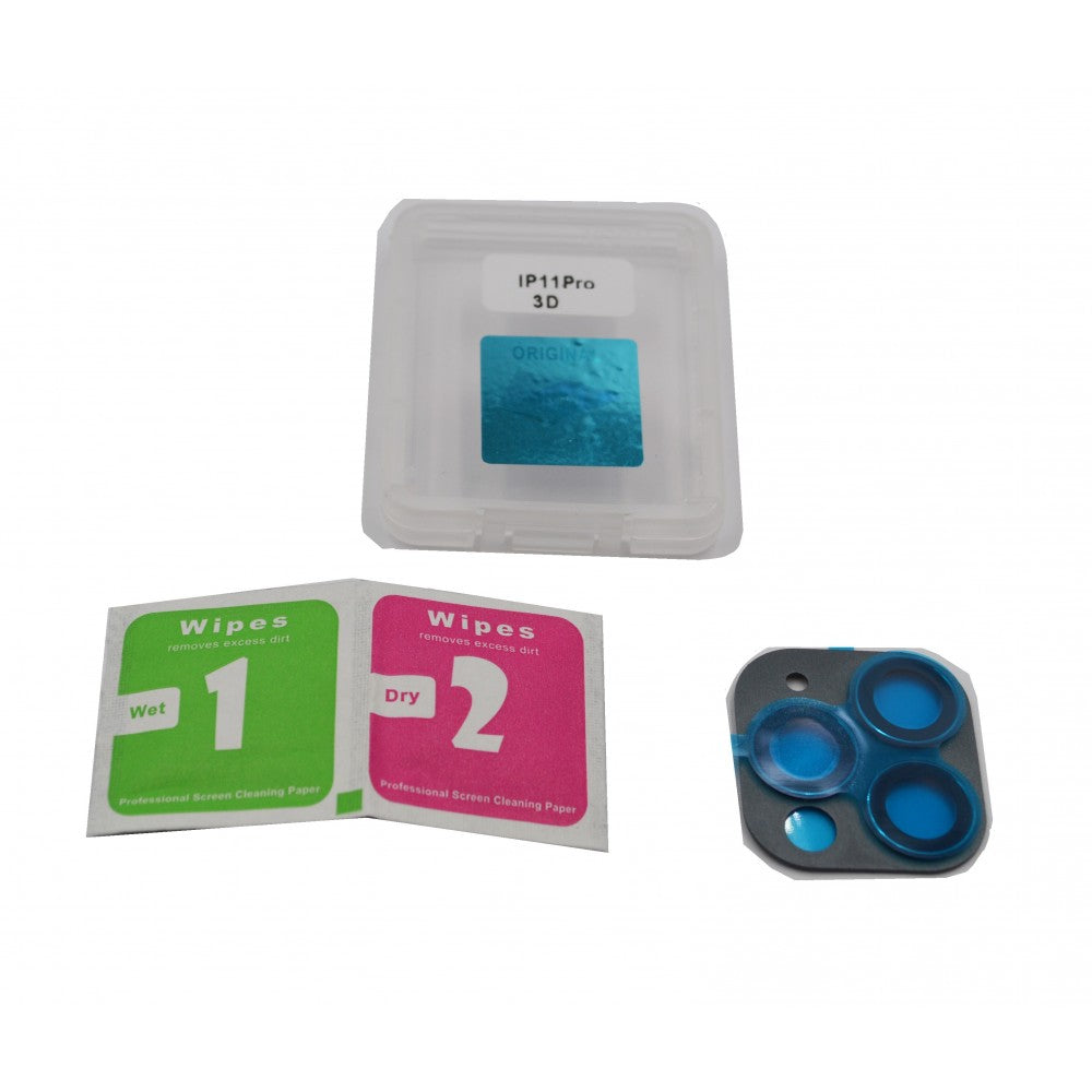 Protector 3D Camara Vidrio Lente iPhone 11 Pro / Max + Kit