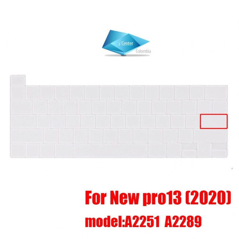 Protector Teclado Macbook Pro 2020 13" A2289 A2251  Inglés