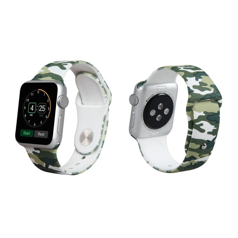 Pulso Correa Sport En Silicona Para Apple Watch Iwatch 40 Mm Serie 1 2 y 3 diseño de camuflado verde militar