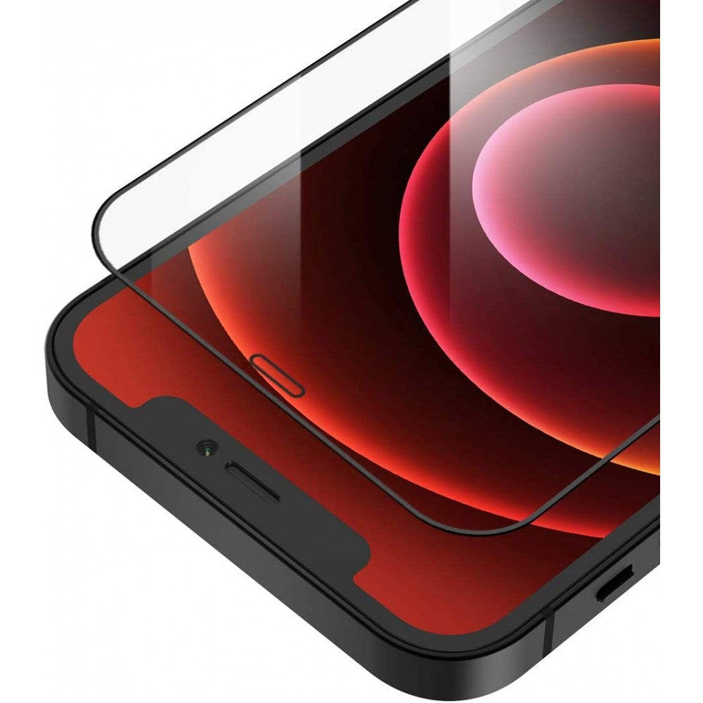 Protector de pantalla para iPhone 12, Pro, Vidrio templado, Grosor 0,33 mm,  Negro