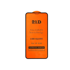 Vidrio Templado Pantalla iPhone X Xs  borde Negro 21d Biselado