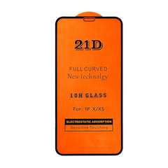 Vidrio Templado Pantalla iPhone X Xs  borde Negro 21d Biselado