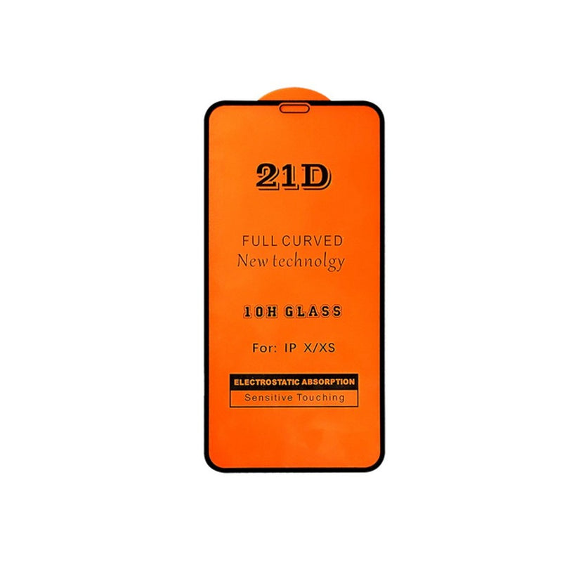Vidrio Templado Pantalla iPhone X Xs  borde Negro 21d Biselado